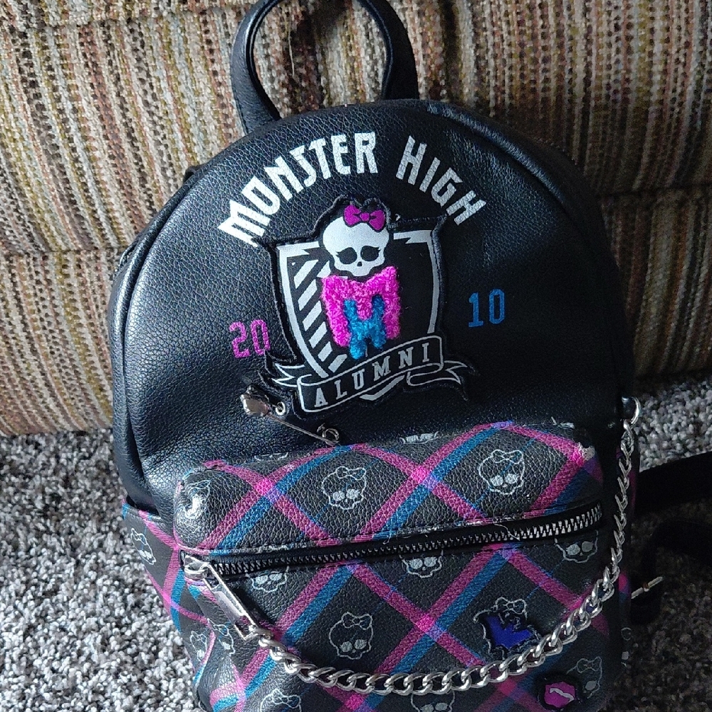 Monster High Black Backpack with Pink and Blue Accents